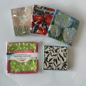 RockFlowerPaper - Set of Reusable & Paper Cocktail Napkins & Olive Coasters